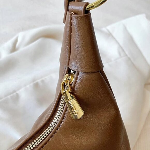 Slouchy PU Leather Tote Crossbody Hobo Bag for Women Casual Small Handbag - Picture 6 of 7